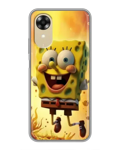 Чехол для OPPO A17k с картинкой «Губка Боб прыгает»