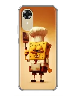 Чехол для OPPO A17k с картинкой «Губка Боб повар»