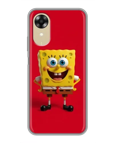 Чехол для OPPO A17k с картинкой «Спанч Боб на красном»