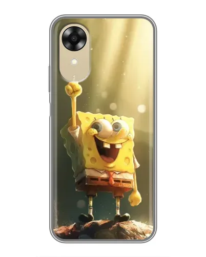 Чехол для OPPO A17k с картинкой «Сияющий Спанч Боб»