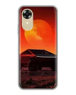 Чехол для OPPO A17k с картинкой «Cybertruck на Марсе»