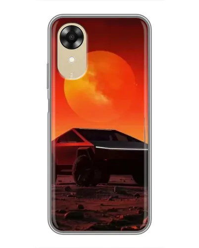 Чехол для OPPO A17k с картинкой «Cybertruck на Марсе»