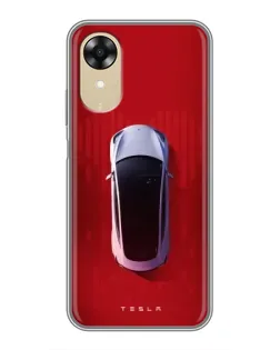 Чехол для OPPO A17k с картинкой «Tesla Top View»