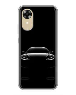 Чехол для OPPO A17k с картинкой «Силуэт Tesla Night»