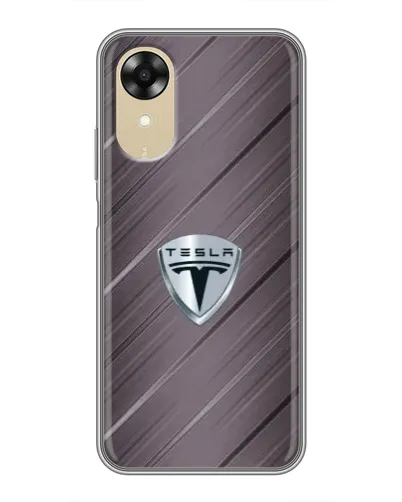 Чехол для OPPO A17k с картинкой «Металлическая текстура Tesla»