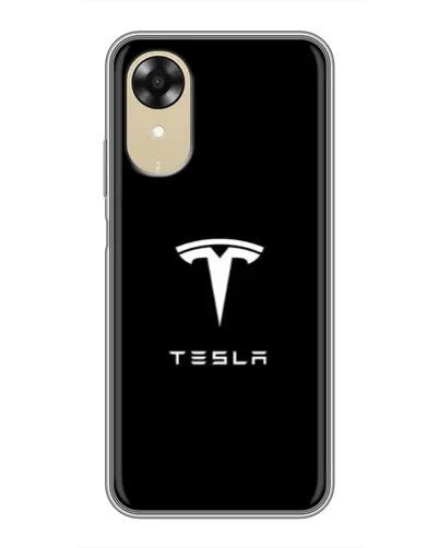 Чехол для OPPO A17k с картинкой «Tesla White Logo»