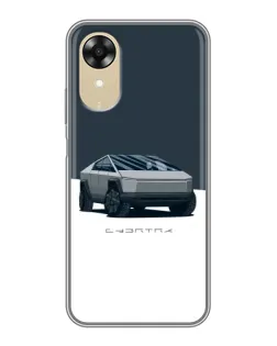 Чехол для OPPO A17k с картинкой «Серебристый Cybertruck Tesla»