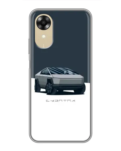 Чехол для OPPO A17k с картинкой «Серебристый Cybertruck Tesla»