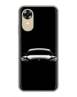 Чехол для OPPO A17k с картинкой «Фары Tesla Night»