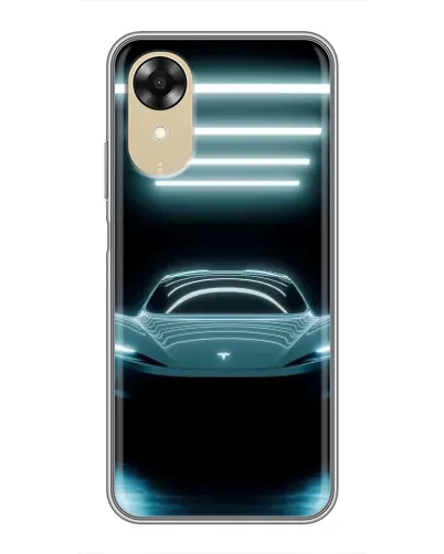Чехол для OPPO A17k с картинкой «Tesla в неоне»