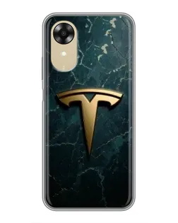 Чехол для OPPO A17k с картинкой «Мраморная Tesla Gold»