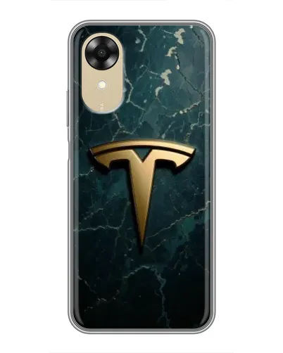 Чехол для OPPO A17k с картинкой «Мраморная Tesla Gold»