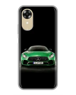 Чехол для OPPO A17k с картинкой «Mercedes — неоновый лого»
