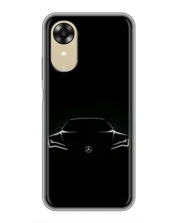 Чехол для OPPO A17k с картинкой «Mercedes — силуэт авто» Чехол для OPPO A17k с картинкой «Mercedes — силуэт авто»
