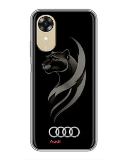 Чехол для OPPO A17k с картинкой «Графика — пантера и Audi»