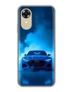 Чехол для OPPO A17k с картинкой «Audi — голубая энергия»