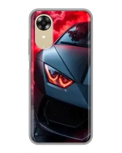 Чехол для OPPO A17k с картинкой «Lamborghini красное сияние»