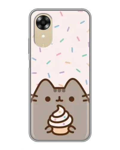 Чехол для OPPO A17k с картинкой «Пушин с кексом»