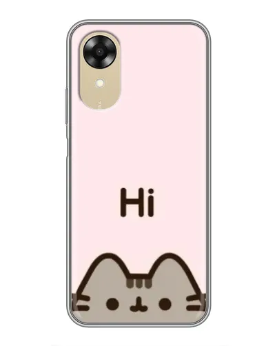Чехол для OPPO A17k с картинкой «Пушин говорит Hi»