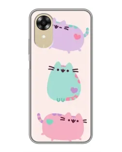 Чехол для OPPO A17k с картинкой «Pusheen трио»