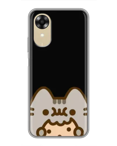 Чехол для OPPO A17k с картинкой «Пушин на черном»