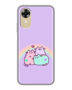 Чехол для OPPO A17k с картинкой «Радужные Пушины»
