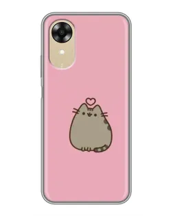 Чехол для OPPO A17k с картинкой «Pusheen сердце»