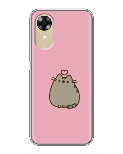 Чехол для OPPO A17k с картинкой «Pusheen сердце»