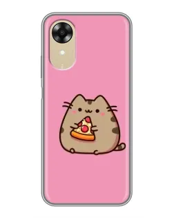 Чехол для OPPO A17k с картинкой «Пушин с пиццей»