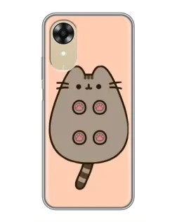 Чехол для OPPO A17k с картинкой «Пушин пузиком кверху»