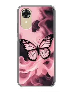 Чехол для OPPO A17k с картинкой «Бабочка в дыму»
