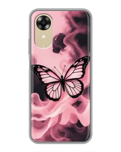 Чехол для OPPO A17k с картинкой «Бабочка в дыму»
