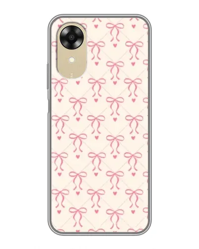 Чехол для OPPO A17k с картинкой «Розовые бантики Coquette»