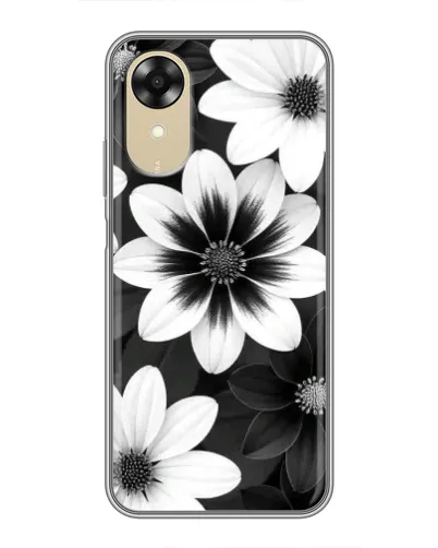 Чехол для OPPO A17k с картинкой «Монохромные астры»