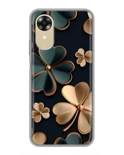 Чехол для OPPO A17k с картинкой «Клевер в золоте»