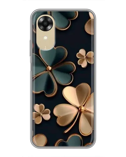 Чехол для OPPO A17k с картинкой «Клевер в золоте»