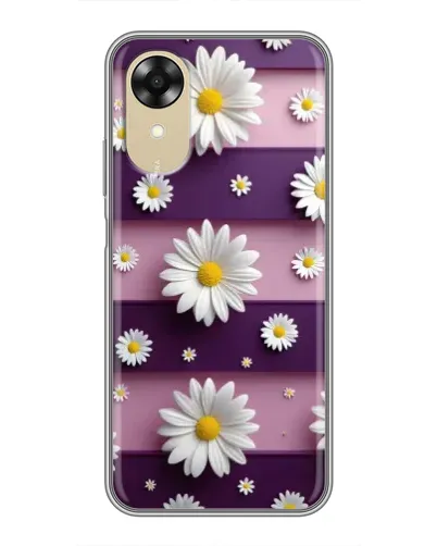 Чехол для OPPO A17k с картинкой «Ромашки на фиолетовом»