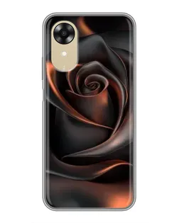 Чехол для OPPO A17k с картинкой «Шелковая черная роза»
