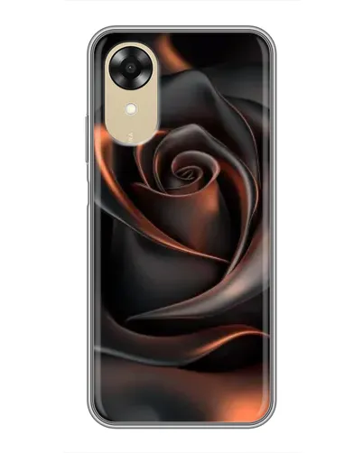 Чехол для OPPO A17k с картинкой «Шелковая черная роза»