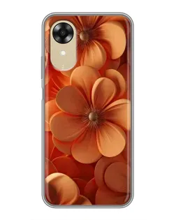 Чехол для OPPO A17k с картинкой «Оранжевый макро цветок»