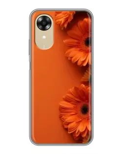 Чехол для OPPO A17k с картинкой «Оранжевые герберы»