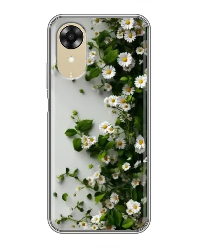 Чехол для OPPO A17k с картинкой «Ветка мелких белых цветов»