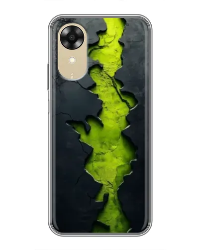 Чехол для OPPO A17k с картинкой «Салатовый разлом скалы»