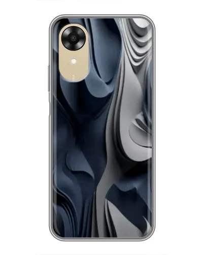 Чехол для OPPO A17k с картинкой «Объемные синие складки»