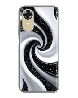 Чохол для OPPO A17k з картинкою «Чорно-біла спіраль»