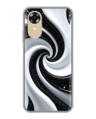 Чехол для OPPO A17k с картинкой «Черно-белая спираль»