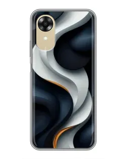 Чохол для OPPO A17k з картинкою «Об'ємні чорно-білі стрічки»
