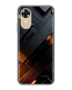 Чехол для OPPO A17k с картинкой «Черные геометрические блоки»
