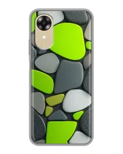 Чехол для OPPO A17k с картинкой «Яркая неоновая галька»