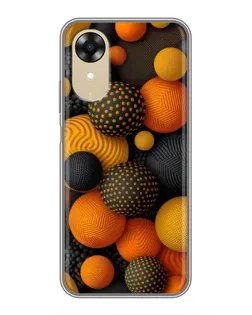 Чехол для OPPO A17k с картинкой «Объемные оранжевые сферы»
